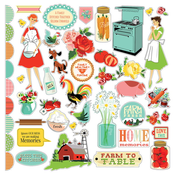 Echo Park COUNTRY KITCHEN 12”x12” 13pc COLLECTION KIT Scrapbooksrus