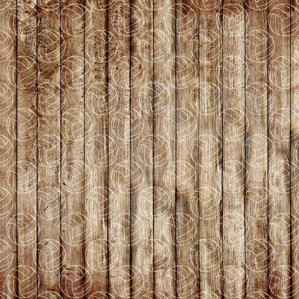 VOLLEYBALL WOOD COURT DS 12x12 Scrapbook Paper Scrapbooksrus