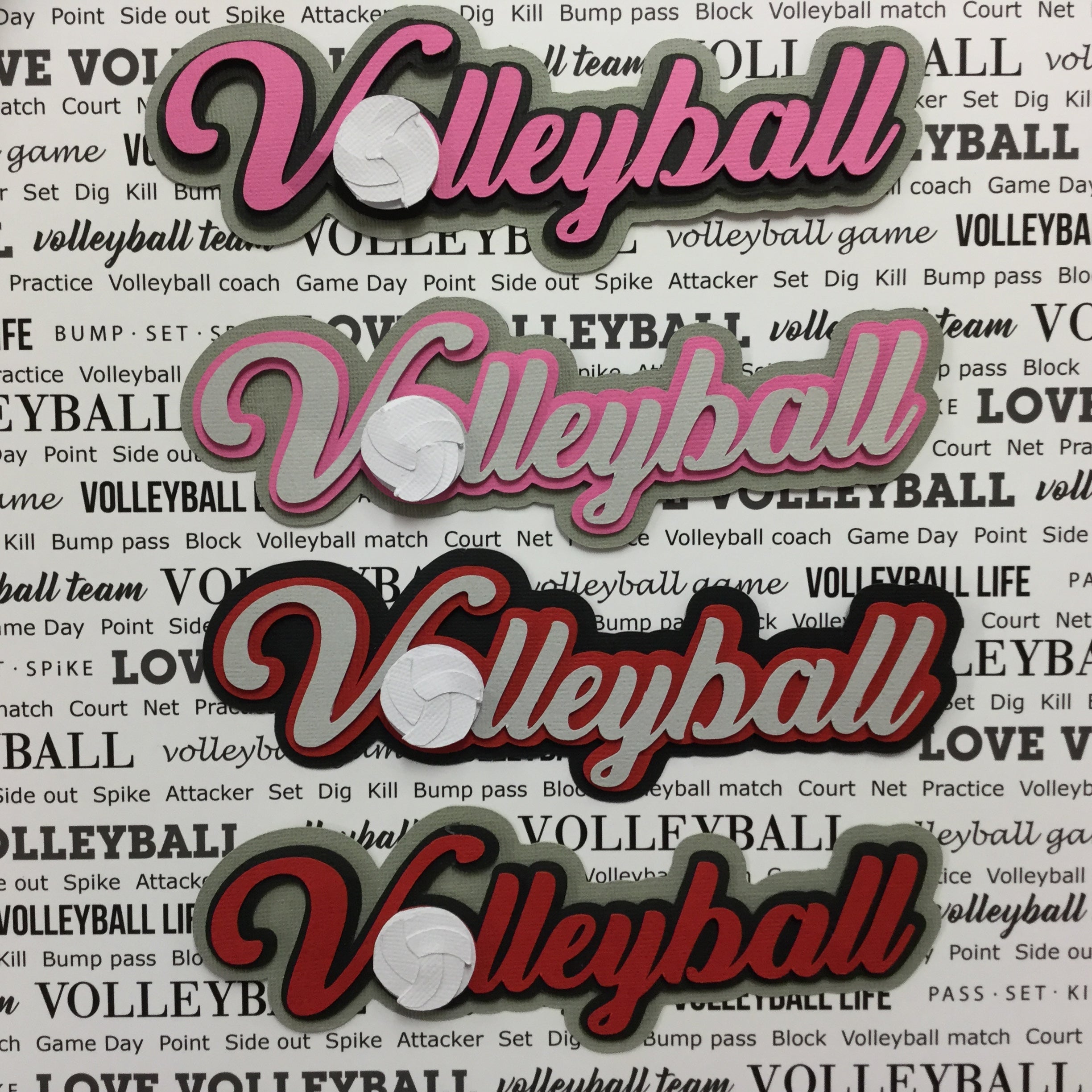 VOLLEYBALL Word Sports Custom Scrapbook Die Cuts Scrapbooksrus