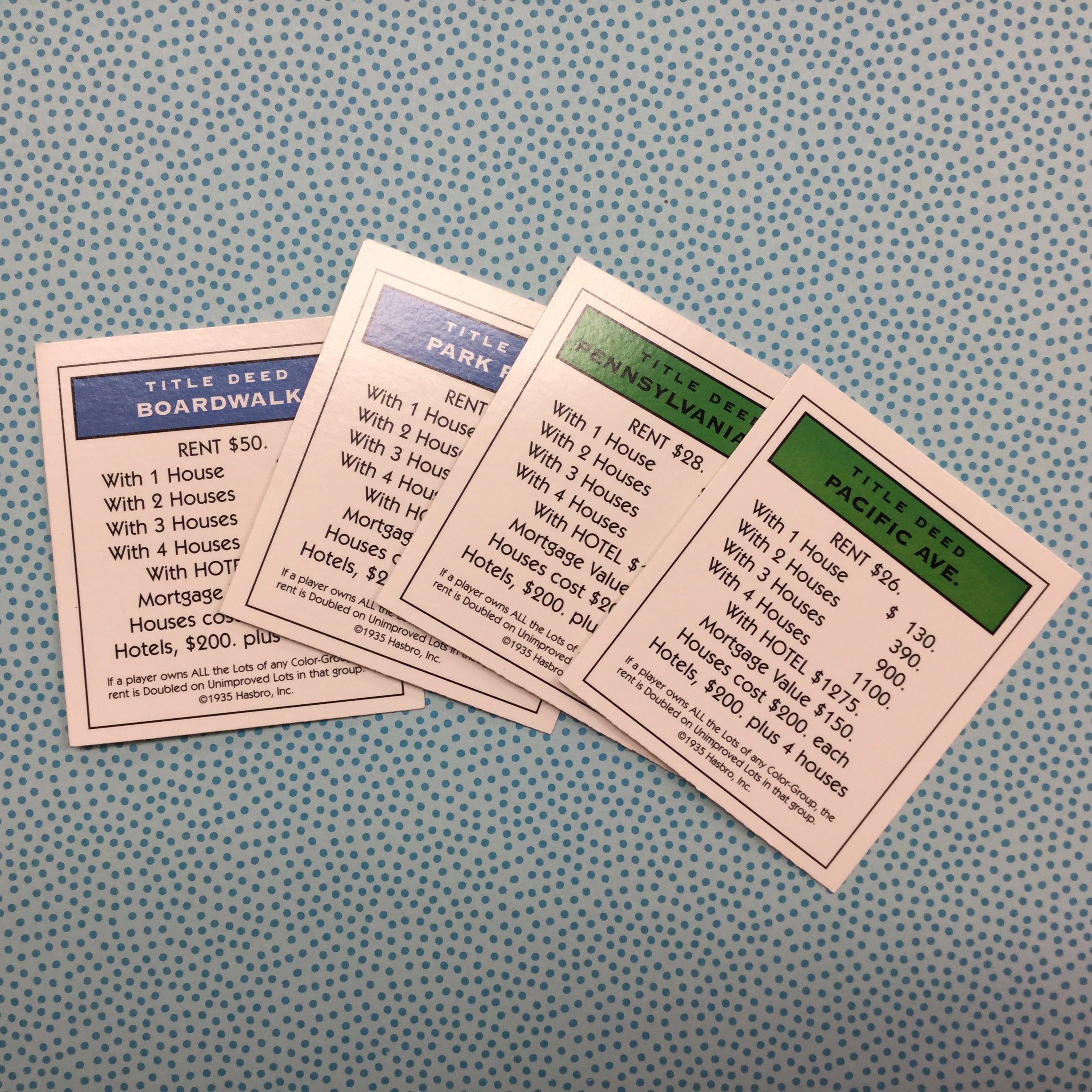 Monopoly PROPERTY Playing Cards Embellishment Scrapbooksrus