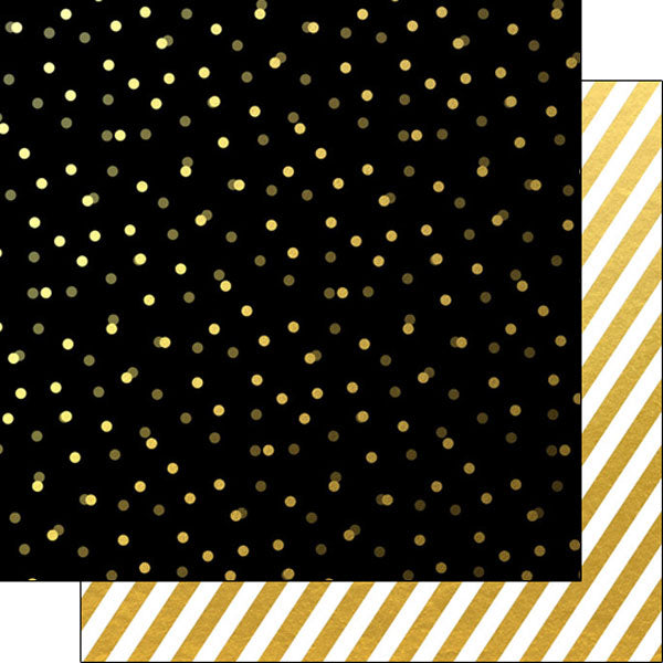 FAUX FOIL STRIPES & DOTS DS 12"X12" Scrapbook Customs Paper Scrapbooksrus