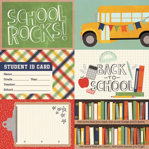 Simple Stories School Rocks! 4x6 HORIZONTAL ELEMENTS 12x12 Scrapbook Paper Scrapbooksrus