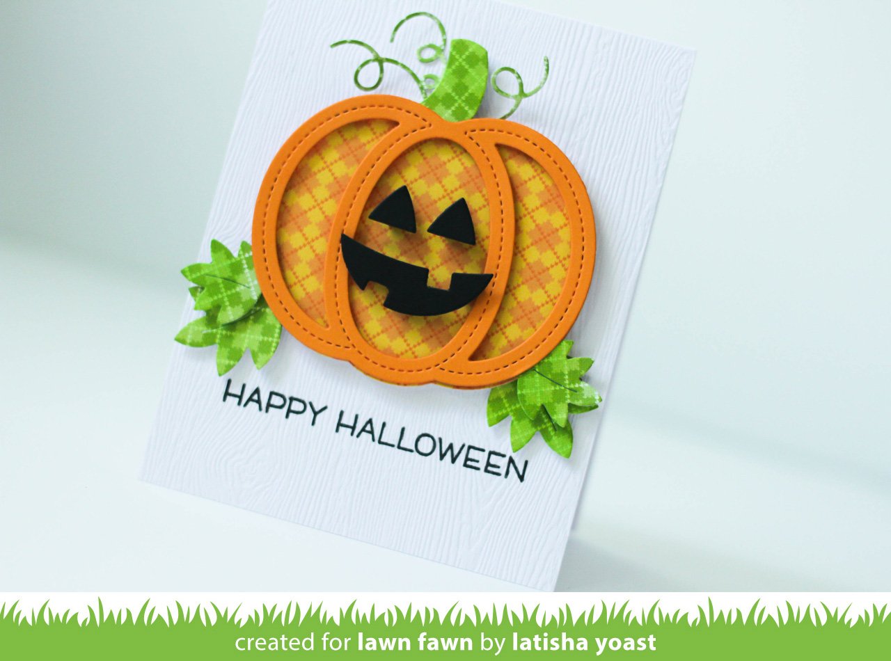 Lawn Cuts OUTSIDE IN STITCHED PUMPKIN Custom Craft Dies 5pc Scrapbooksrus