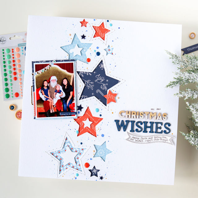 Pinkfresh Studio Holiday Vibes COLOR DIPPED WOOD ALPHA STICKERS 94 pcs Scrapbooksrus