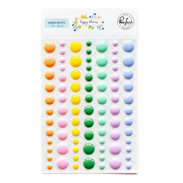 Pinkfresh Studio Happy Blooms ENAMEL DOTS 84 pc Scrapbooksrus