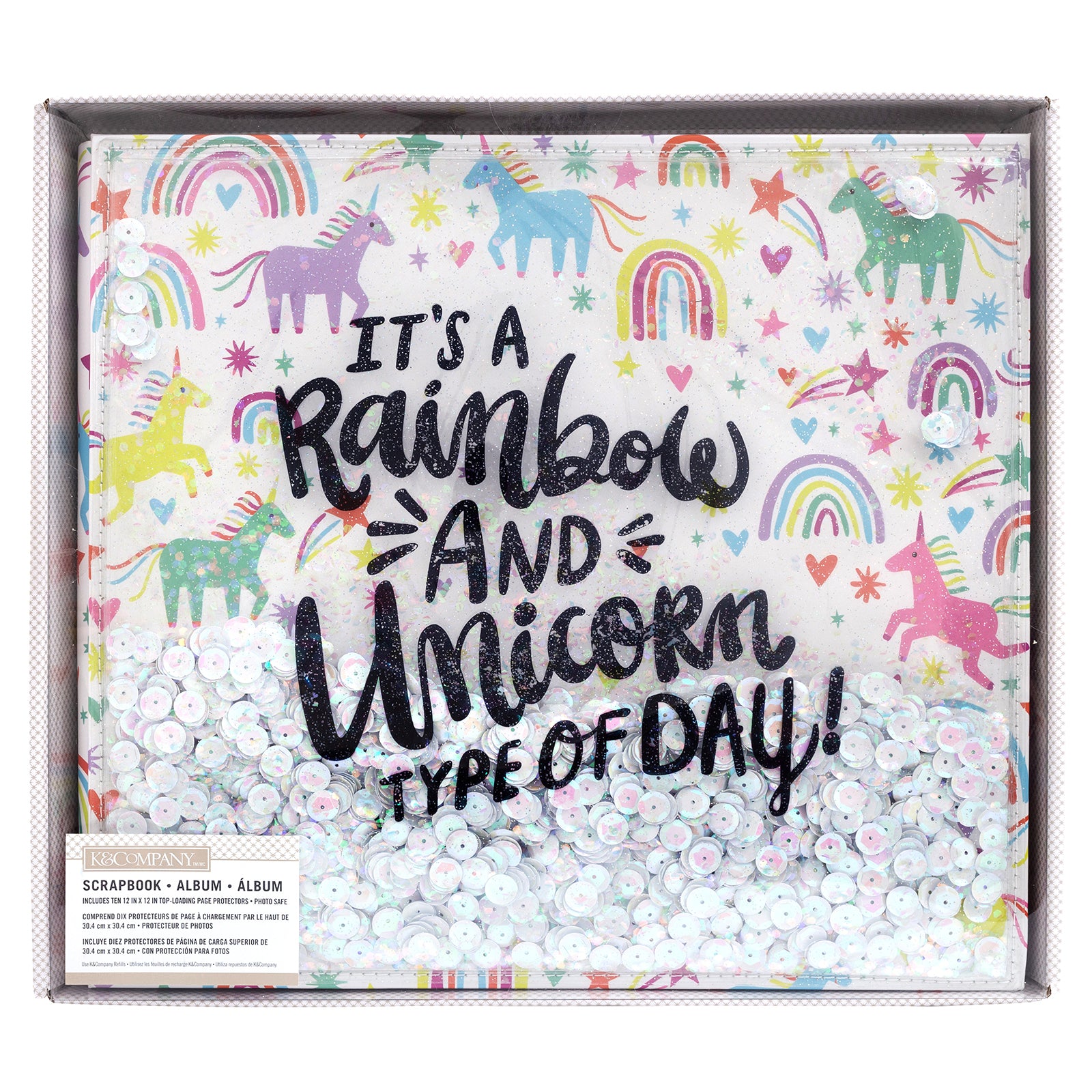 K&Company RAINBOWS UNICORNS CONFETTI 12"X12" Scrapbook Album Scrapbooksrus