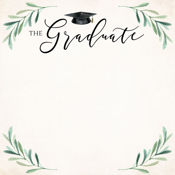 GRADUATION WATERCOLOR DS 12"X12" Scrapbook Customs Paper Scrapbooksrus
