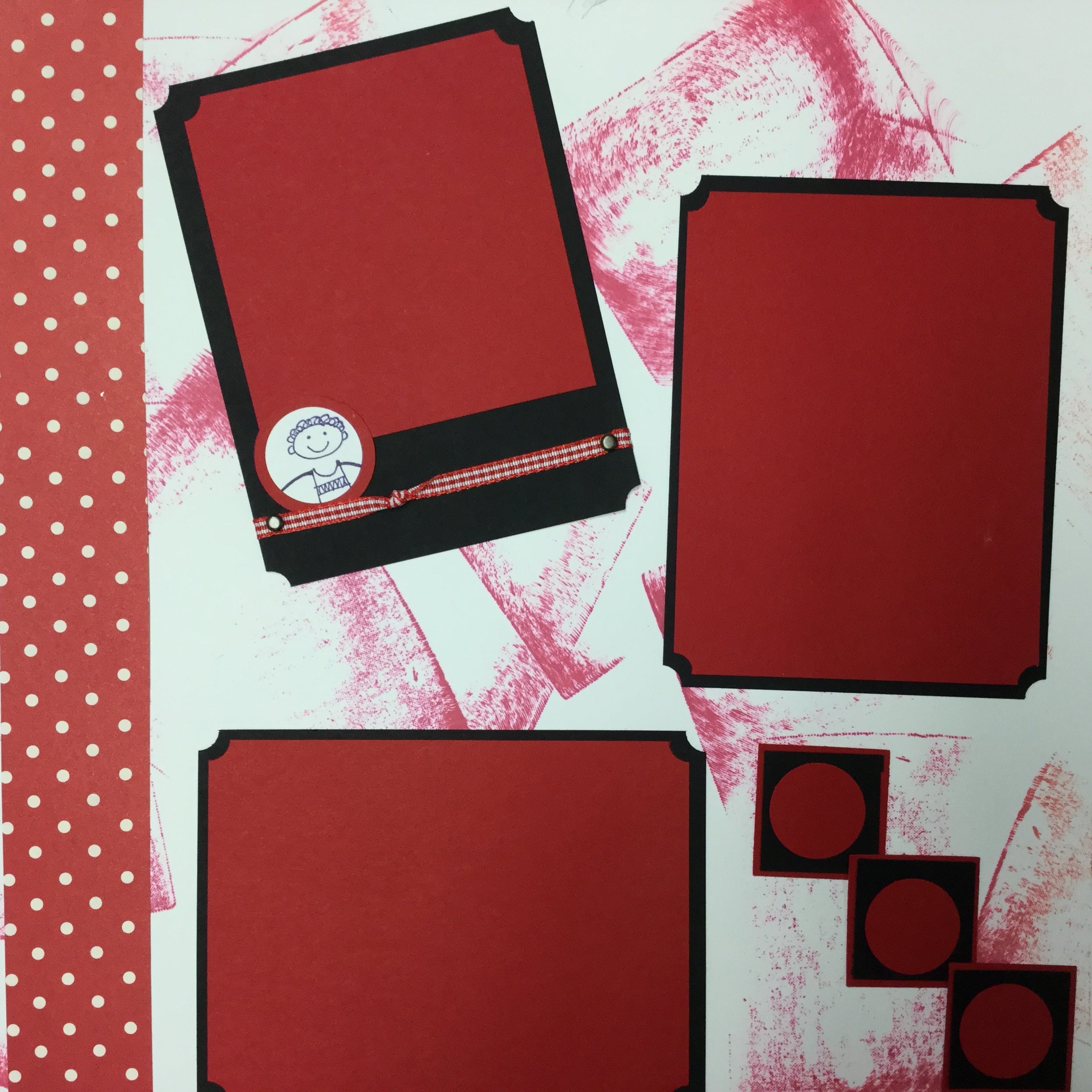 Premade Pages KIDS POLKADOT 12"X12" (2) Scrapbook Pages Scrapbooksrus