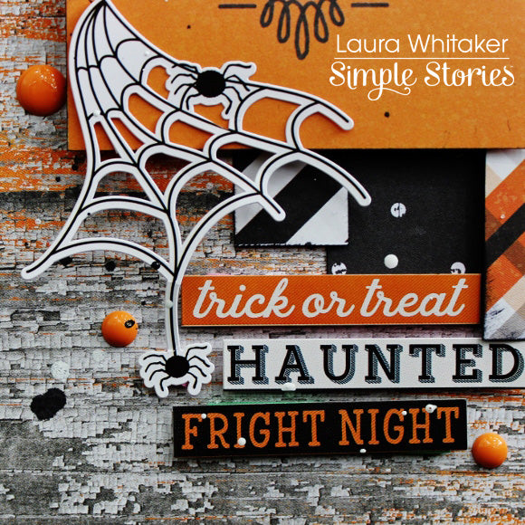 Simple Stories HAPPY HALLOWEEN 3x4& 4x6 ELEMENTS 12x12 Scrapbook Paper Scrapbooksrus