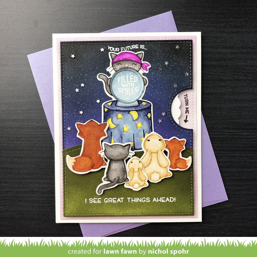 Lawn Cuts FORTUNE TELLER TABBY Custom Craft Dies 2pc. Scrapbooksrus