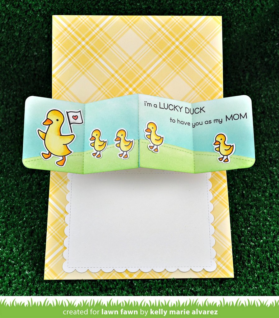 Lawn Fawn Perfectly Plaid 6x6 Spring Pivot Card