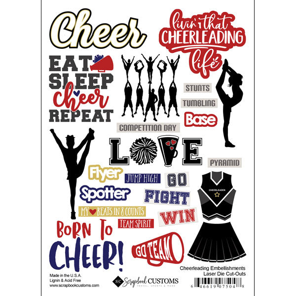 CHEERLEADING Embellishments and Die Cut-Outs Scrapbooksrus