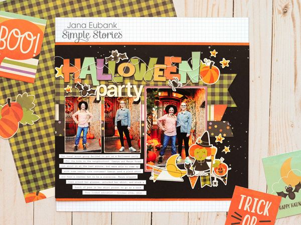 Simple Stories Happy Halloween PUMPKIN PATCH 12x12 Scrapbook Paper Scrapbooksrus