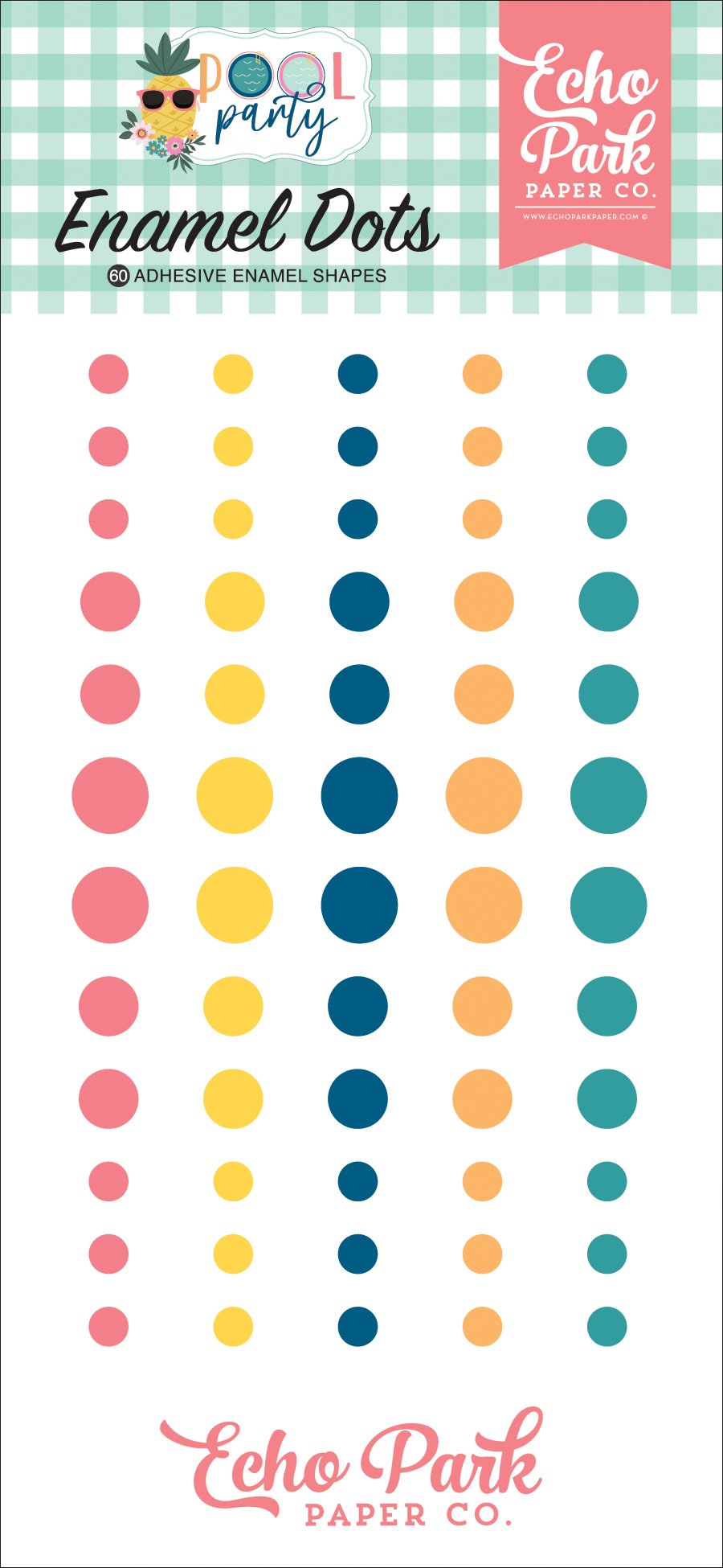 Echo Park POOL PARTY Enamel Dots 60pc Scrapbooksrus