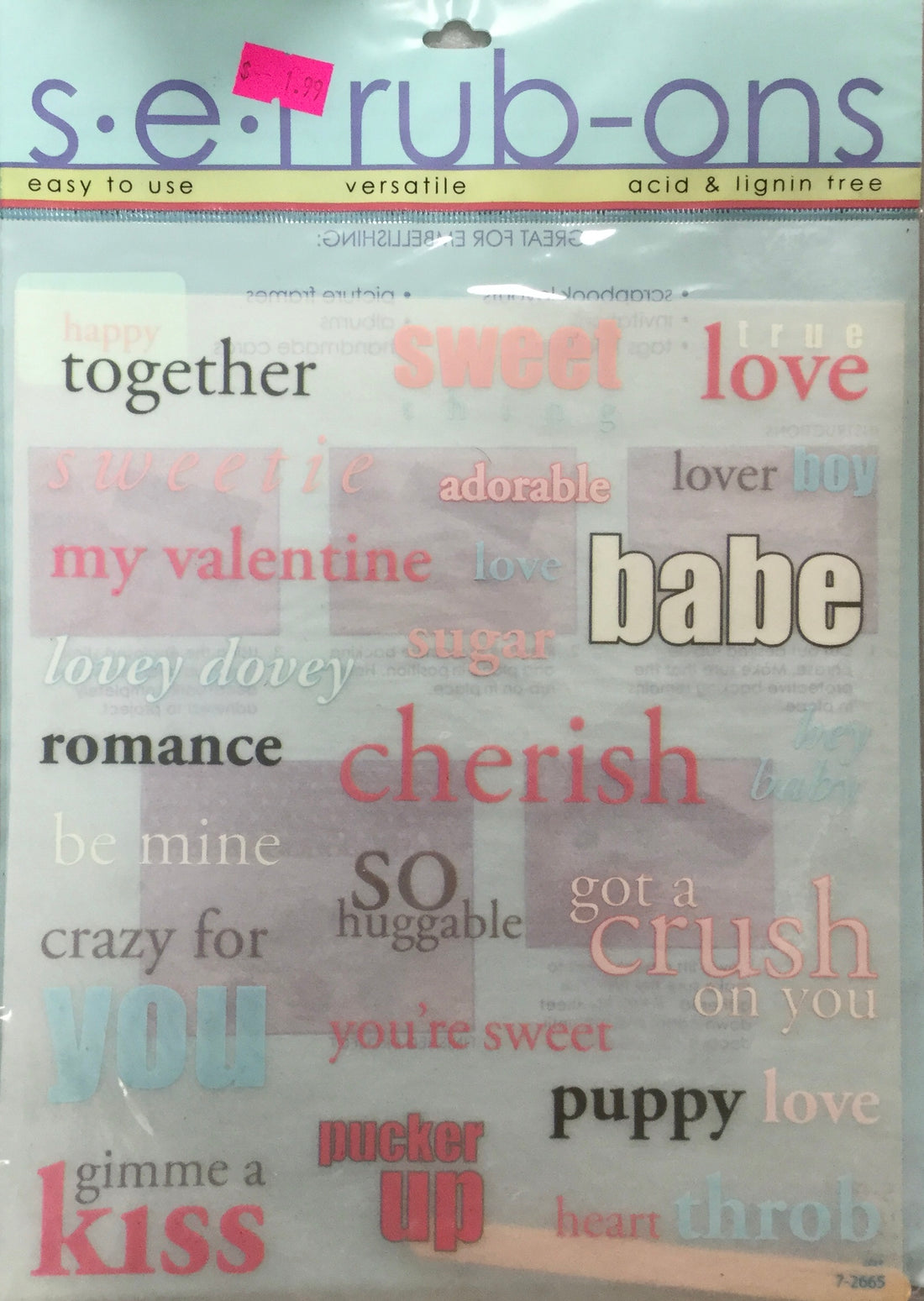 SEI SWEETIE Versatile Rubons Scrapbooksrus