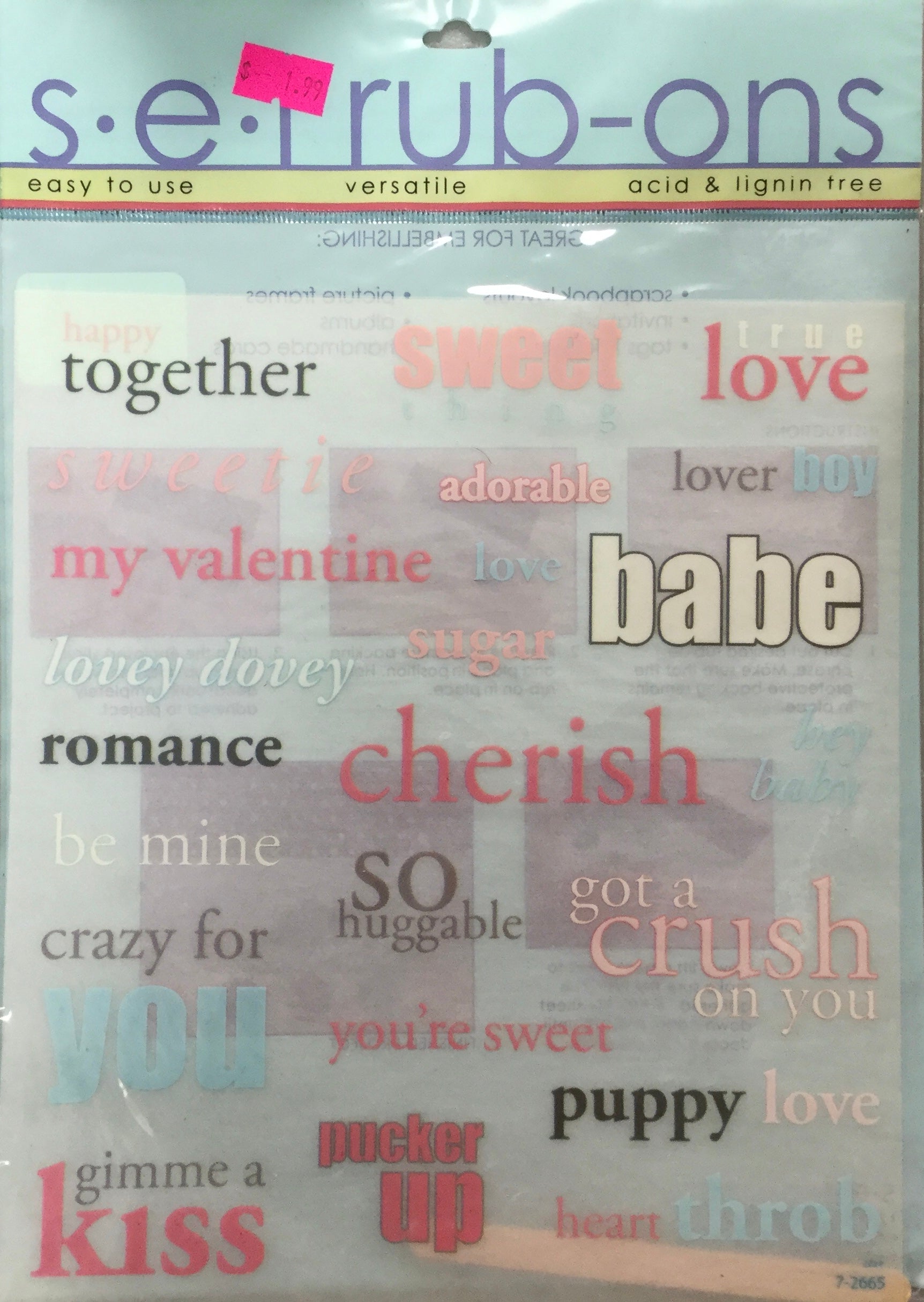 SEI SWEETIE Versatile Rubons Scrapbooksrus