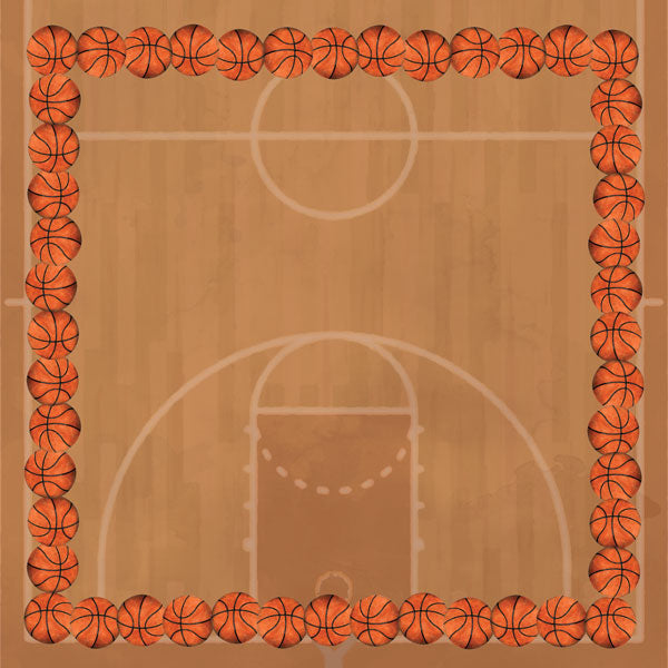 BASKETBALL Watercolor DS 12X12 Scrapbook Sheet Scrapbooksrus