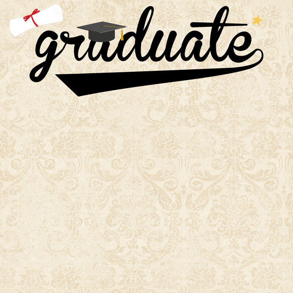 GRADUATION SWISH 12"X12" Scrapbook Customs Paper Scrapbooksrus