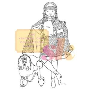 Stampavie Sarah Kay HEIDI AND LULU STRIKE A POSE Clear Stamp Scrapbooksrus