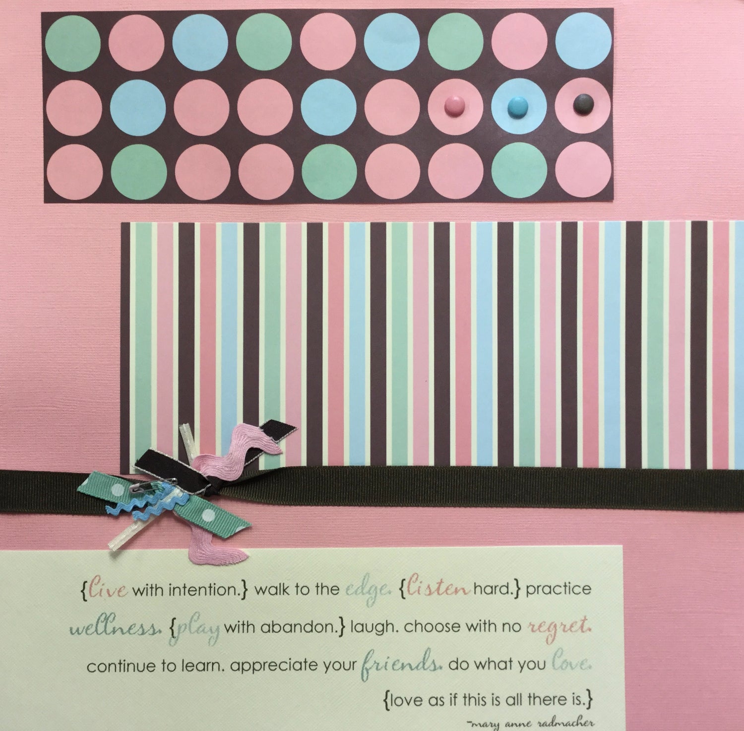 Premade Pages LIVE WITH INTENTION 12"X12" Scrapbook Page Scrapbooksrus