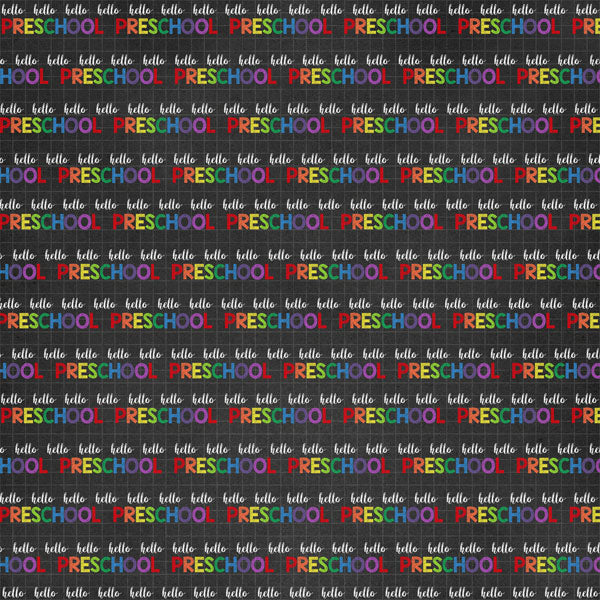 HELLO SCHOOL 12"X12" Paper Kît 14pc Scrapbook Customs Scrapbooksrus