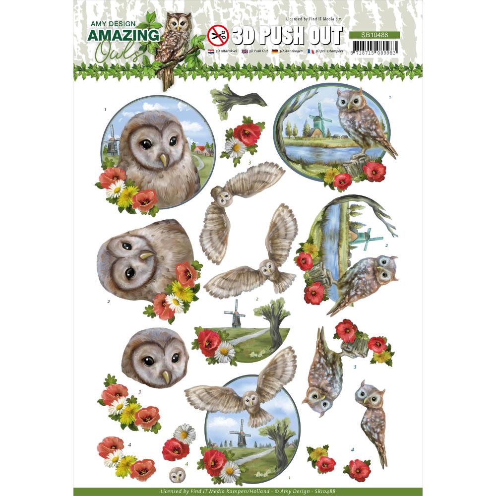 Amy Design AMAZING OWLS 3D Push Out Diecuts Scrapbooksrus