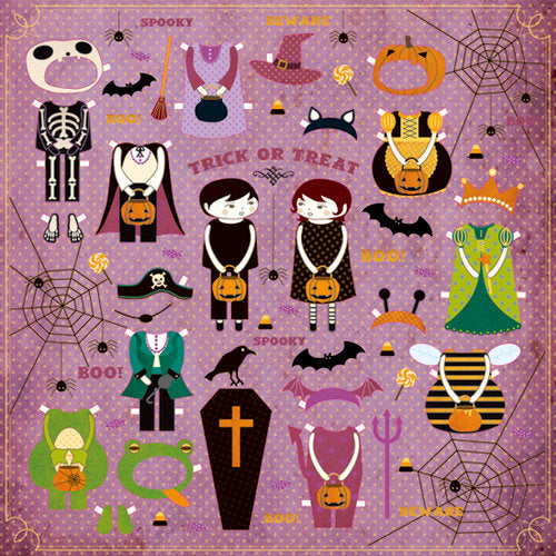 Making Memories Toil & Trouble KISS CUT PAPER DOLL 12X12” Scrapbook Sheet Scrapbooksrus