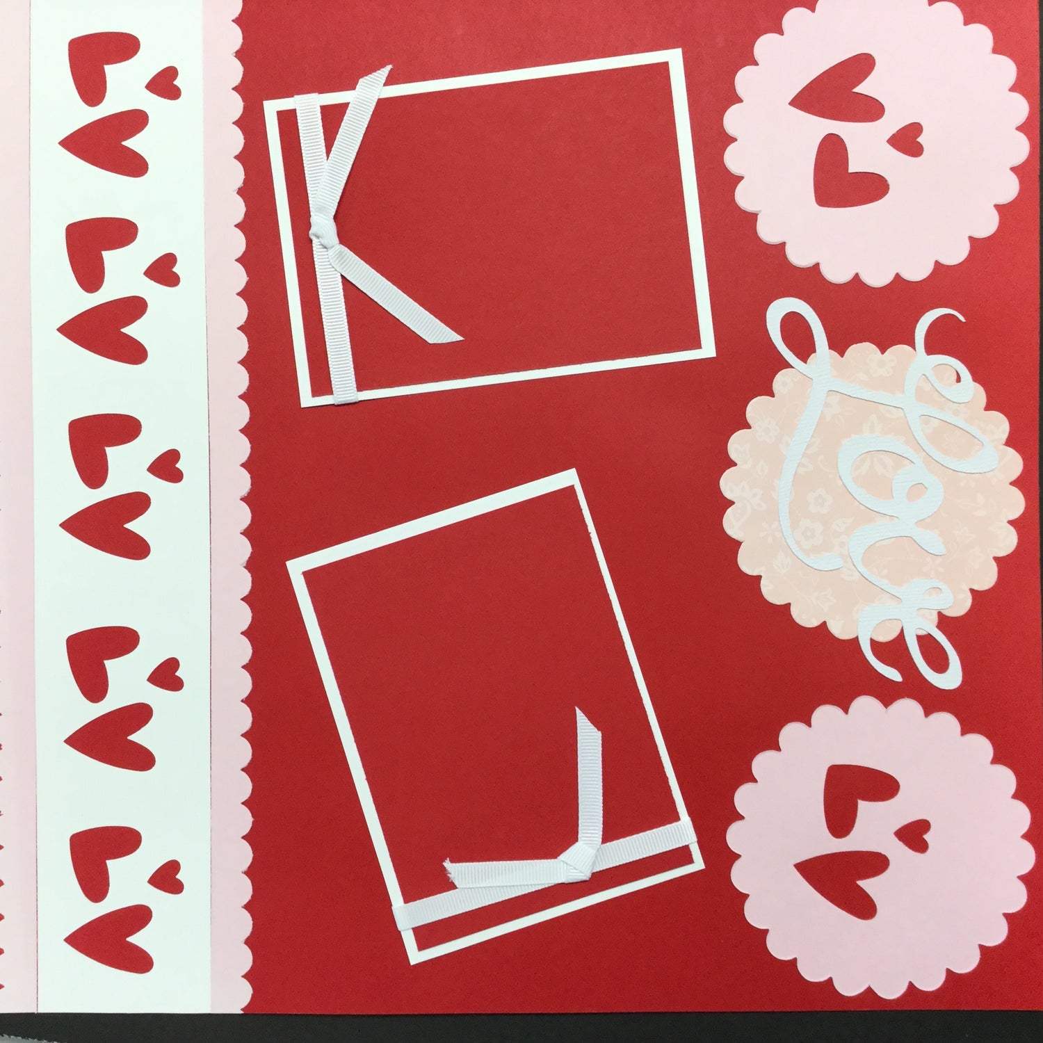 $5.00 Premade Pages LOVE (2) 12"X12" Scrapbook Pages Scrapbooksrus