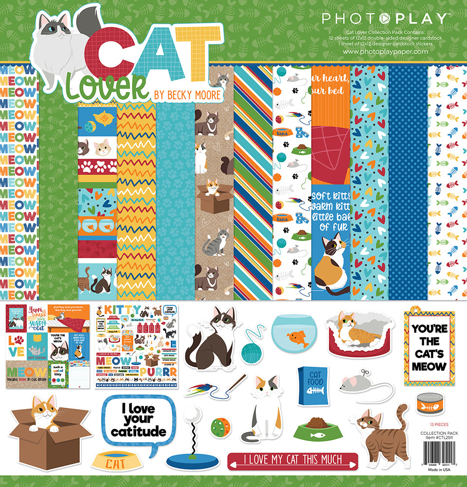 Photoplay CAT LOVER 12X12 Paper Collection Pack Scrapbooksrus