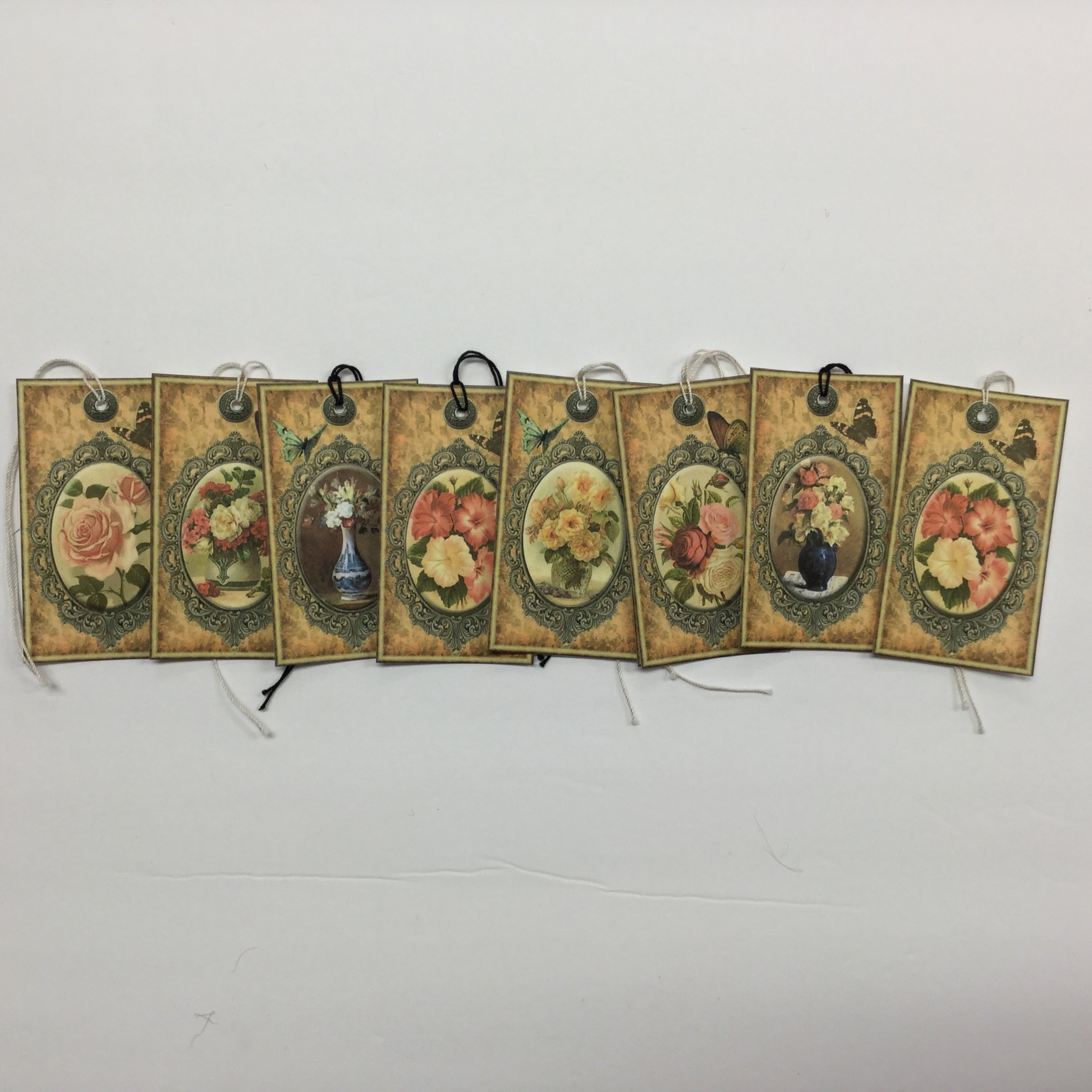 Tags & Ephemera 9pc VICTORIAN FLOWER FRAMES TAGS Scrapbooksrus