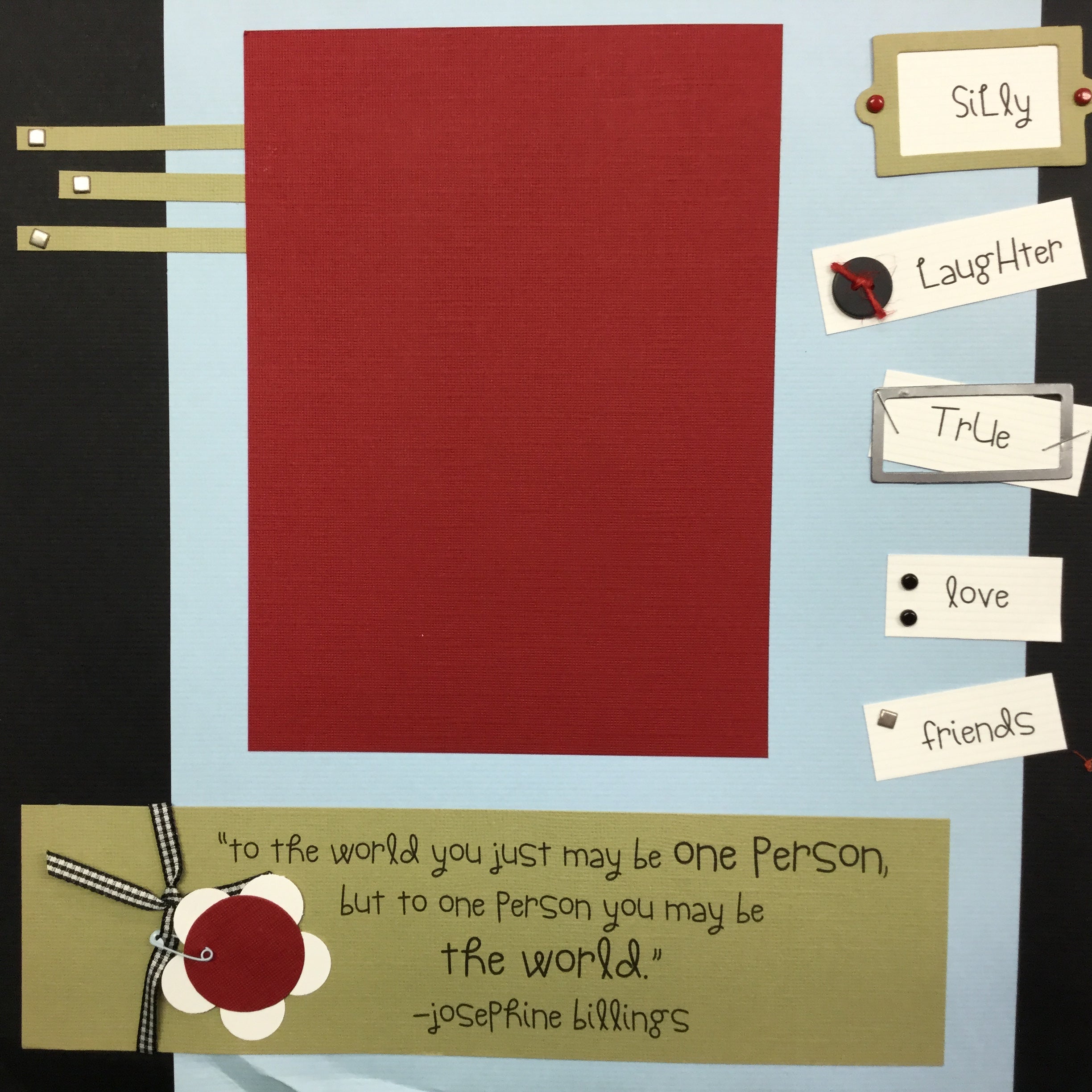 Premade Page TO THE WORLD QUOTE 12"x12" Scrapbook Scrapbooksrus