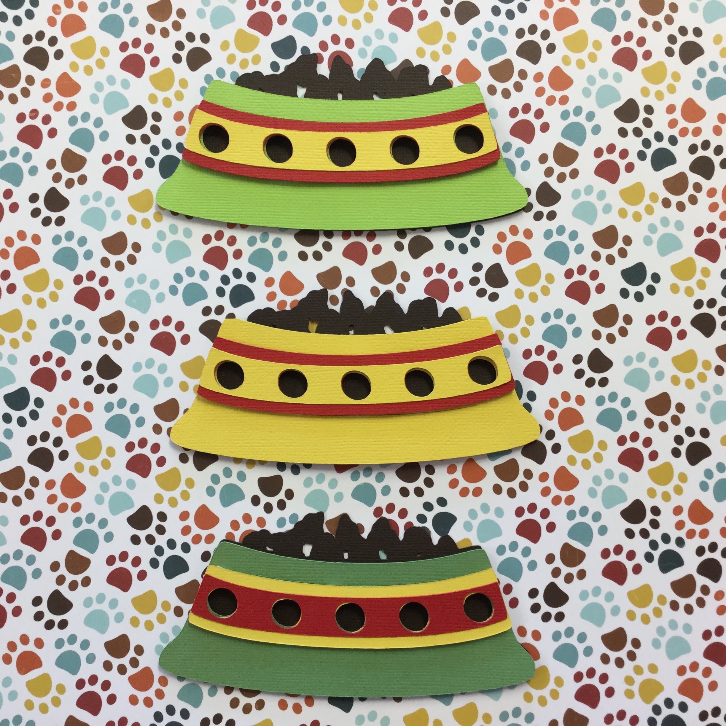 Diecut DOG FOOD BOWL Custom Scrapbook Die Cut Embellishment Scrapbooksrus