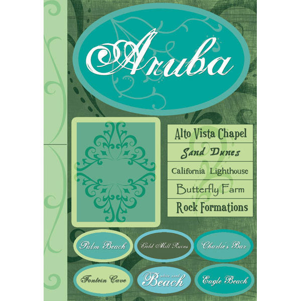 ARUBA Travel Scrapbook Stickers 10"X 7 13pc Scrapbooksrus