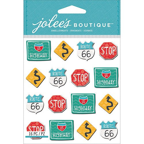 EK Success Jolee’s Boutique ROAD SIGNS REPEAT Stickers 16pc Scrapbooksrus