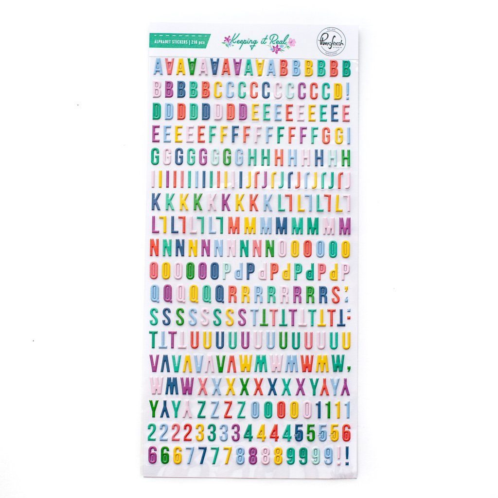 Pinkfresh Studio Keeping It Real ALPHABET STICKERS 216pc. Scrapbooksrus