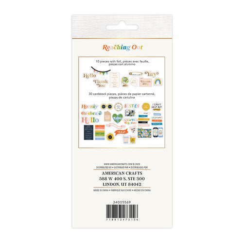 Jen Hadfield REACHING OUT Ephemera 40 pc Scrapbooksrus