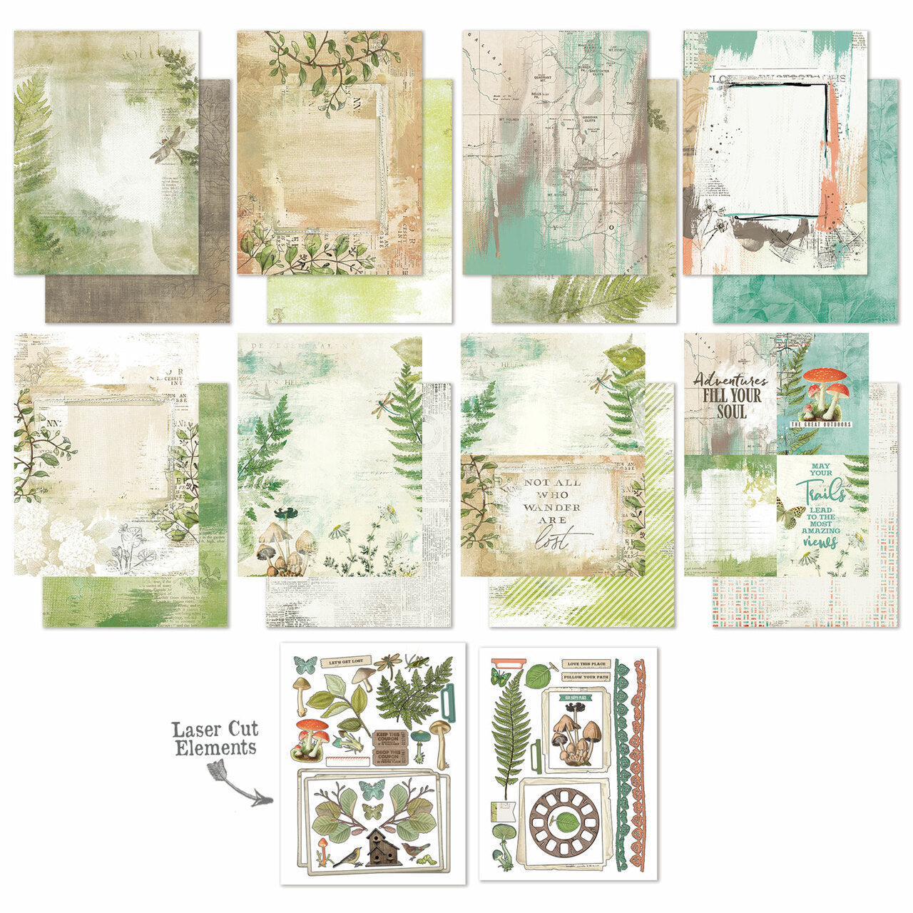 49 and Market Vintage Artistry HIKE MORE 6x8” Collection Paper Pack Scrapbooksrus