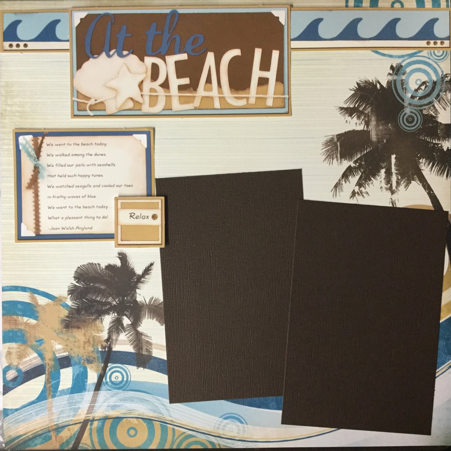 Page Kit (2) 12x12 Scrapbook AT THE BEACH Scrapbooksrus