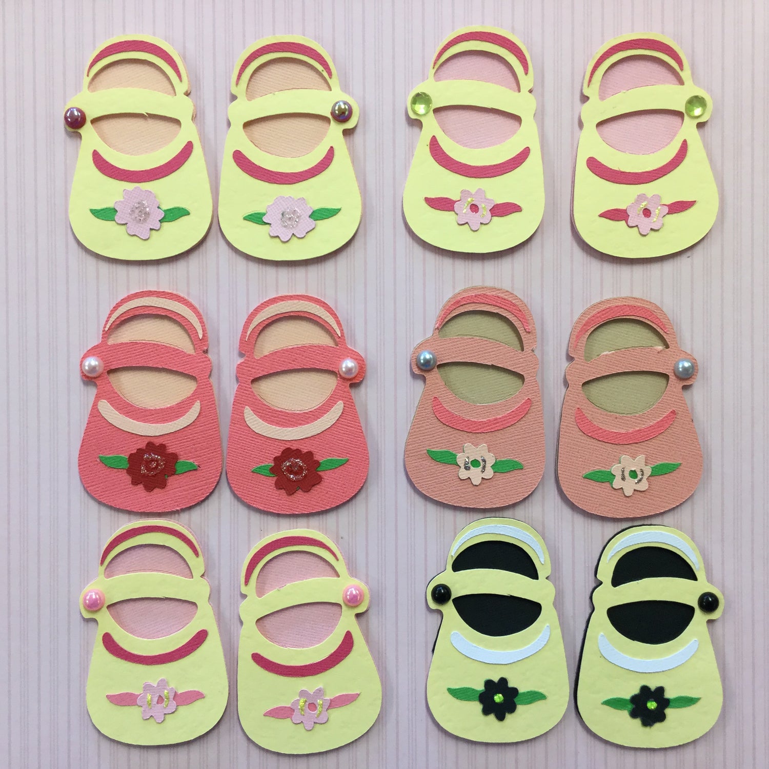 Baby Booties GIRL Shoes Custom Scrapbook Die Cut Embellishment Scrapbooksrus