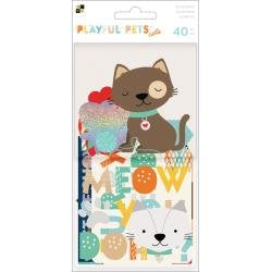 DCWV Playful Pets CATS Ephemera 40 pc. Scrapbooksrus