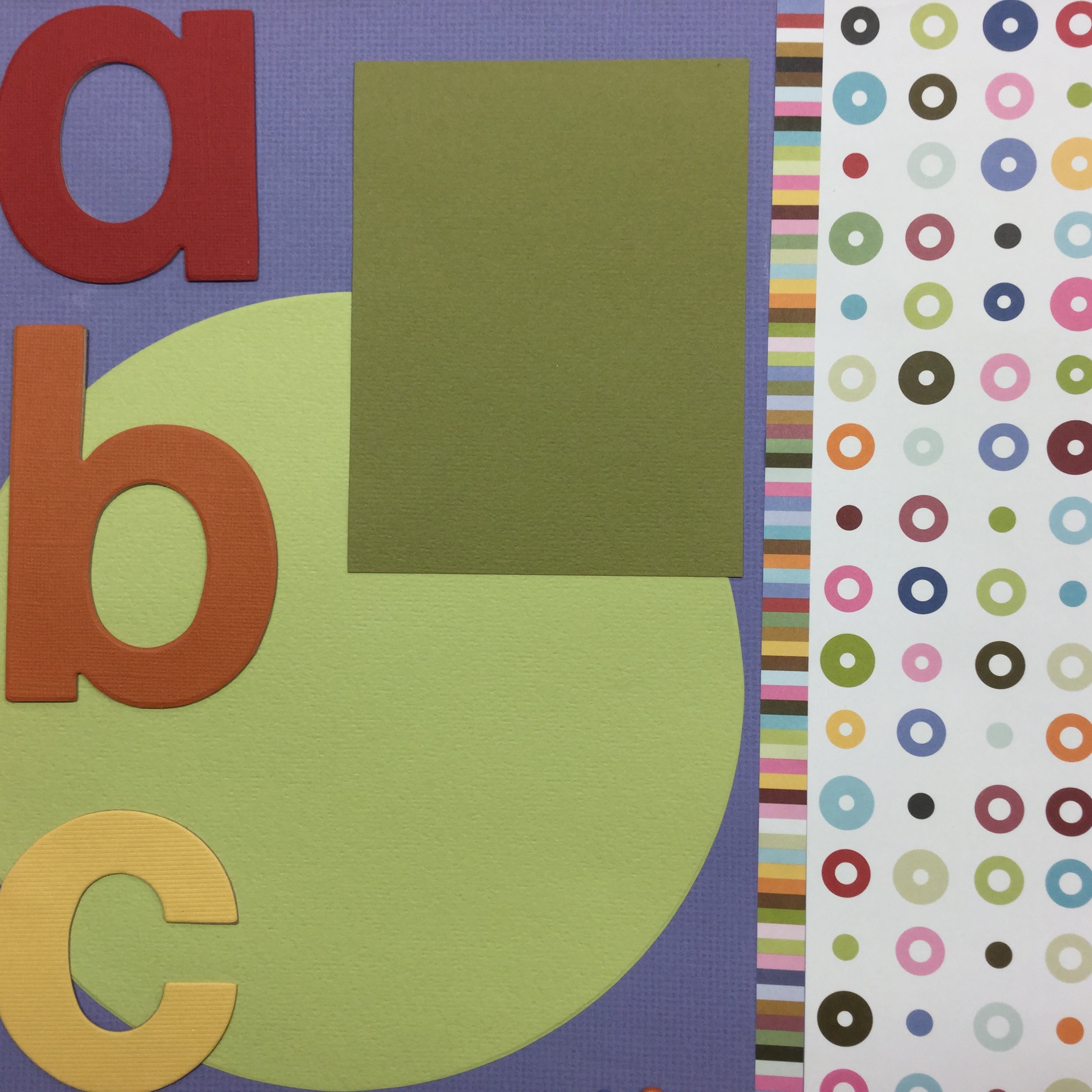 Premade ABC CIRCLES (2) 12”X12” Scrapbook Pages Scrapbooksrus