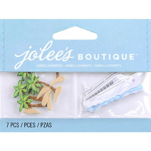 EK Success Jolee’s Boutique PALM TREES AND CRUISE SHIP Stickers 7pc Scrapbooksrus