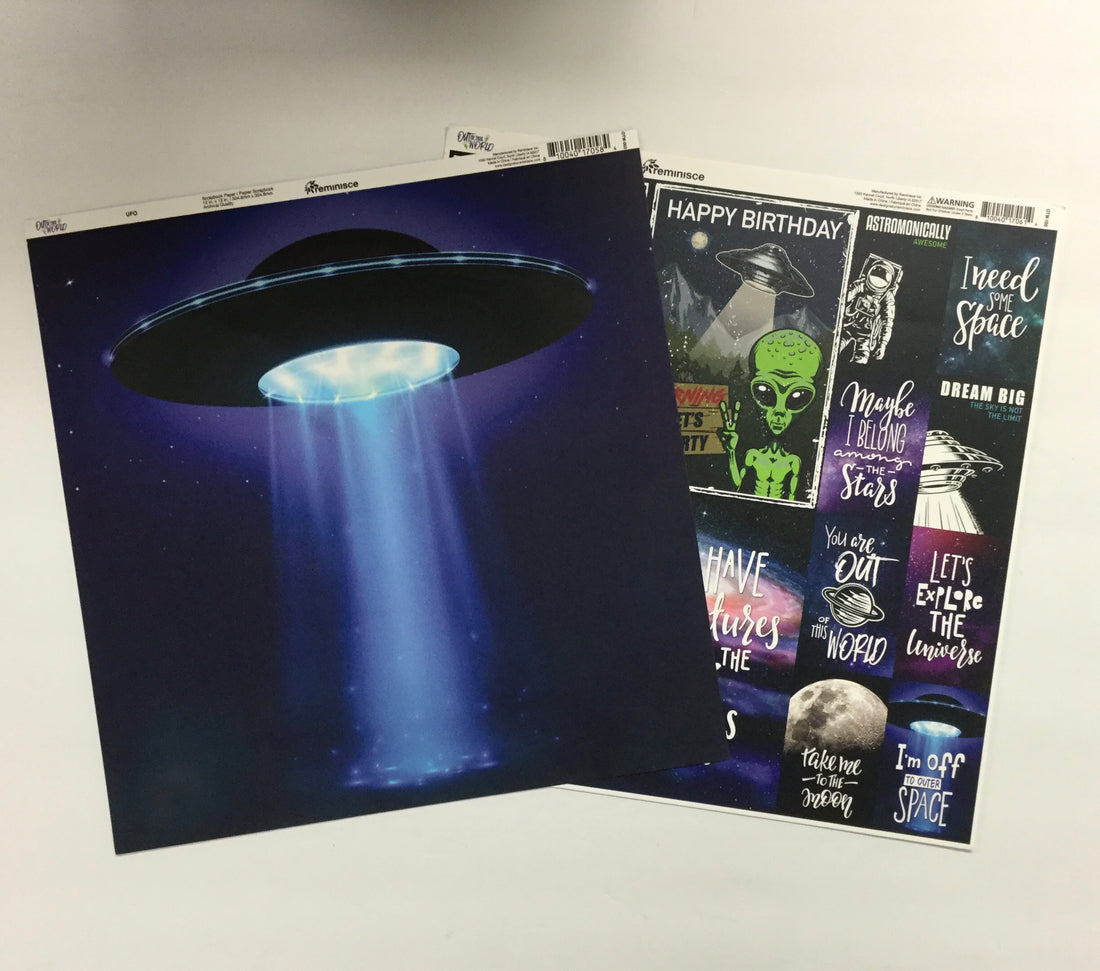 Reminisce Game OUT OF THIS WORLD Paper Pack 2pc Scrapbooksrus