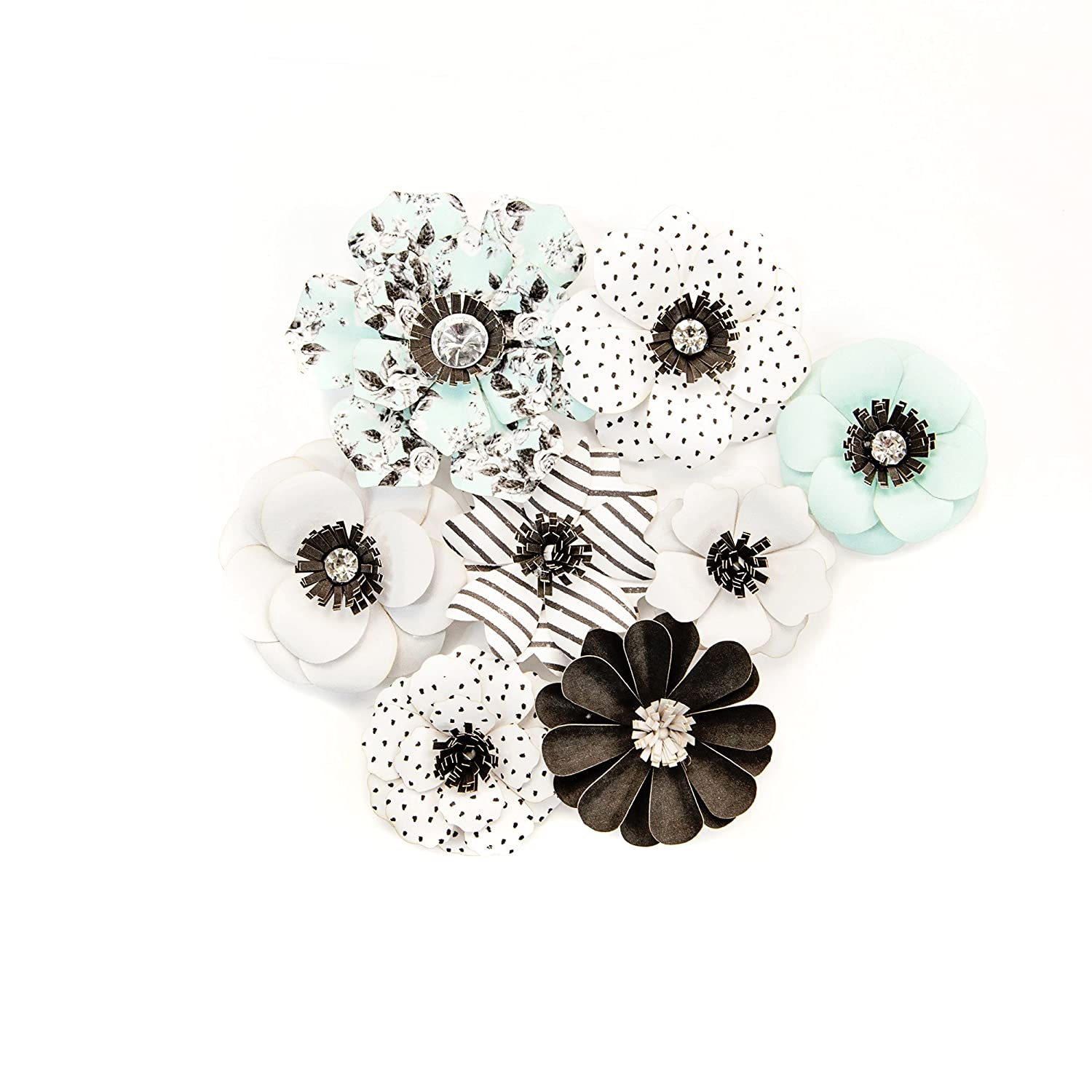 Prima Flirty Fleur MULBERRY Handmade Flowers 8pc Scrapbooksrus