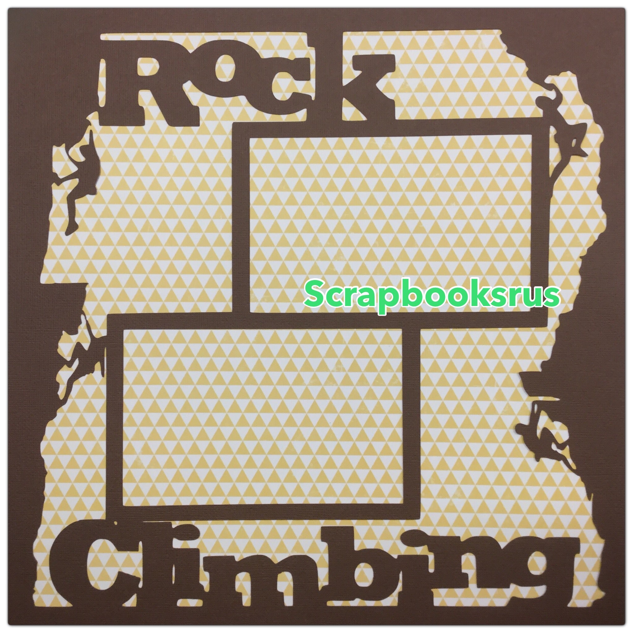 Page Frame ROCK CLIMBING 12"x12" Scrapbook Overlay Brown