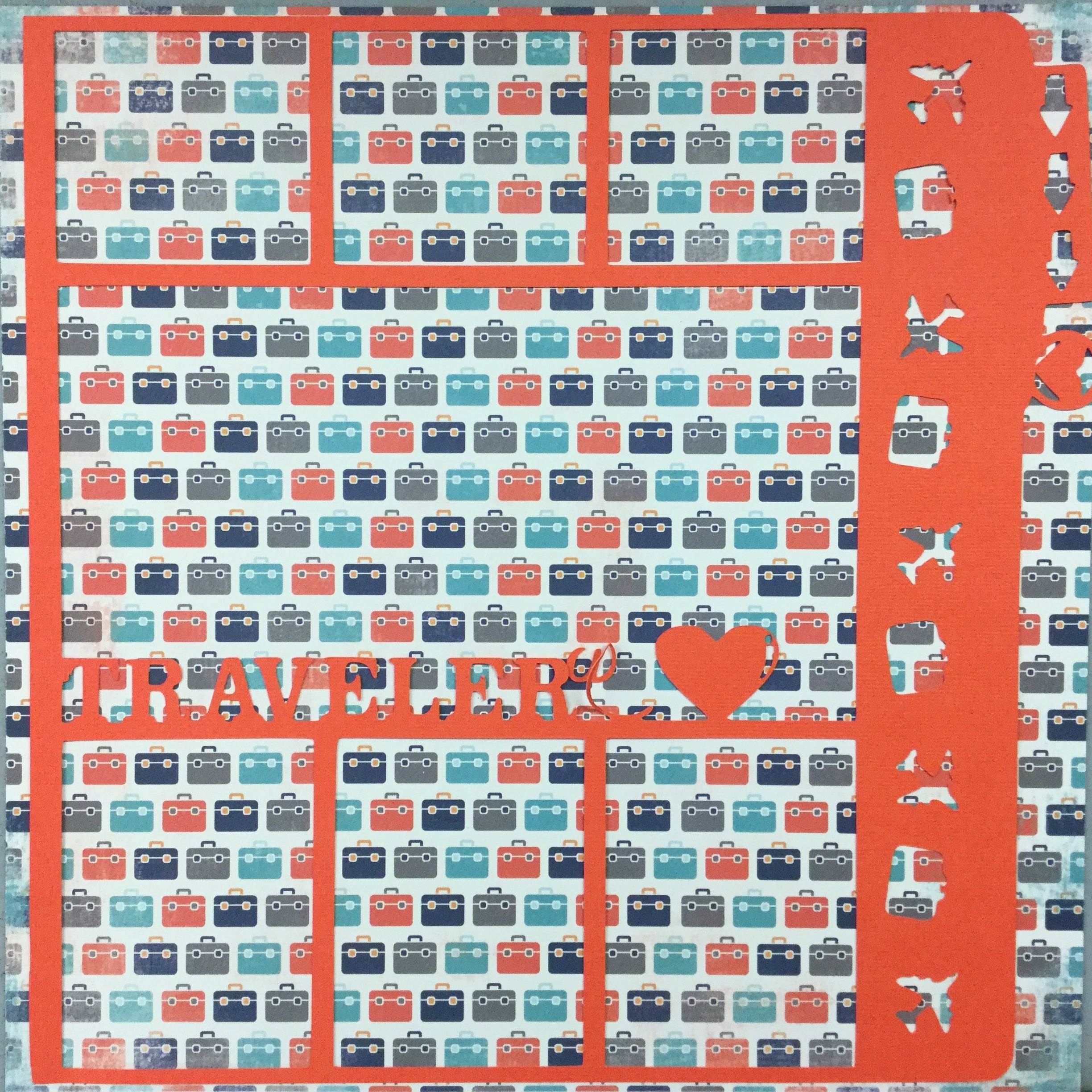 Page Frame TRAVELERS POPPY 12"x12" Scrapbook Overlay