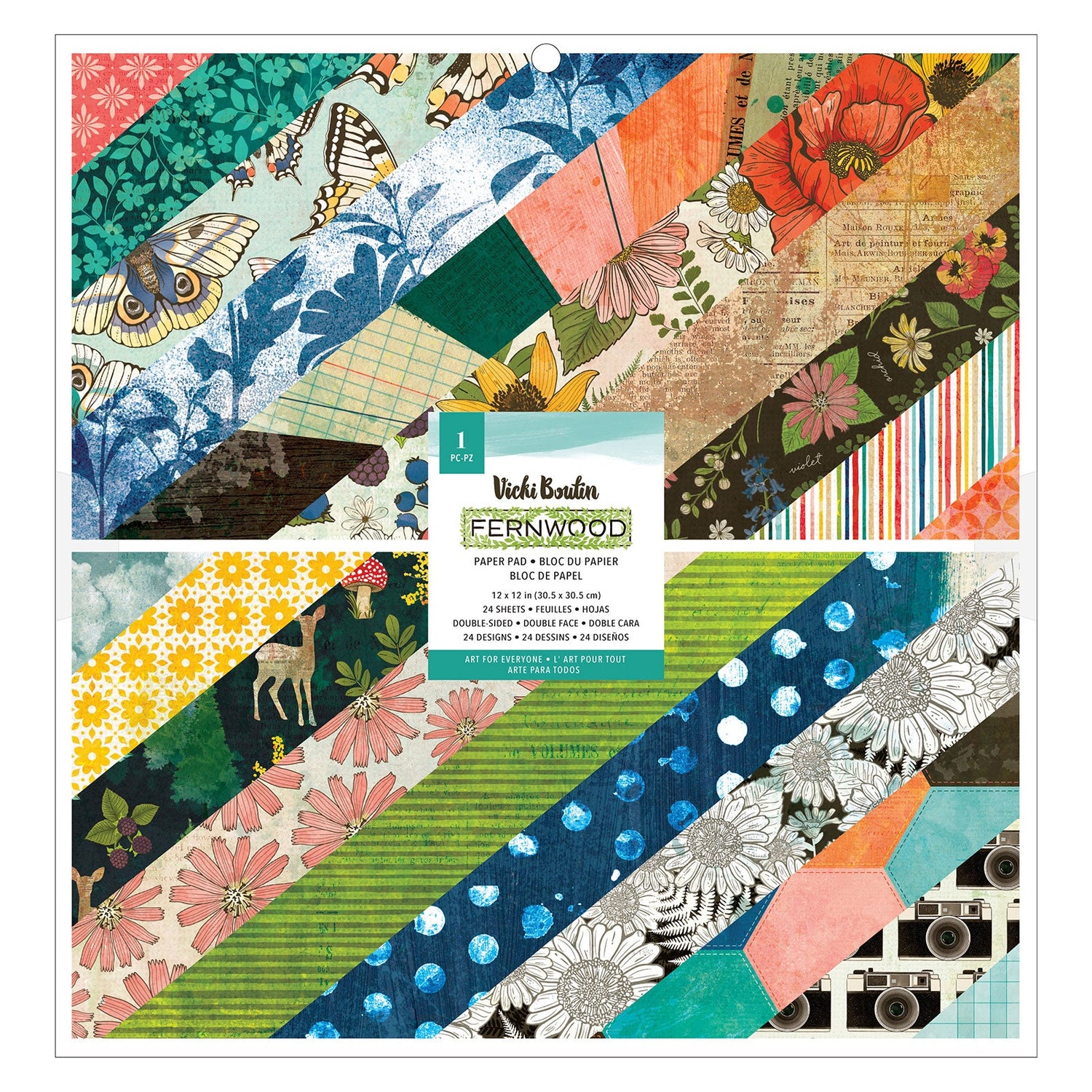 American Crafts Vicki Boutin FERNWOOD 12"X12" Paper Pad 24 Sheets Scrapbooksrus