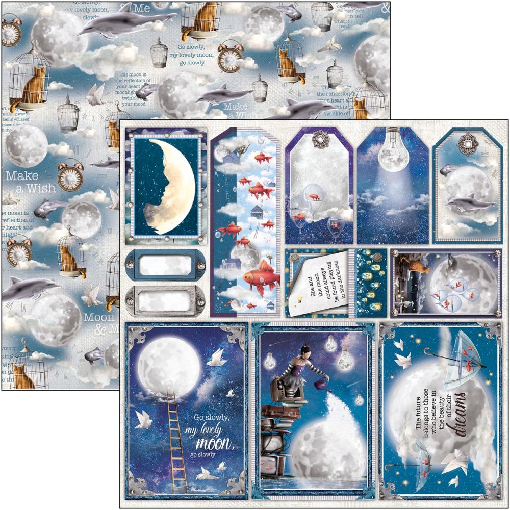 Ciao Bella Moon and Me FRAMES & TAGS 12x12 Paper Scrapbooksrus