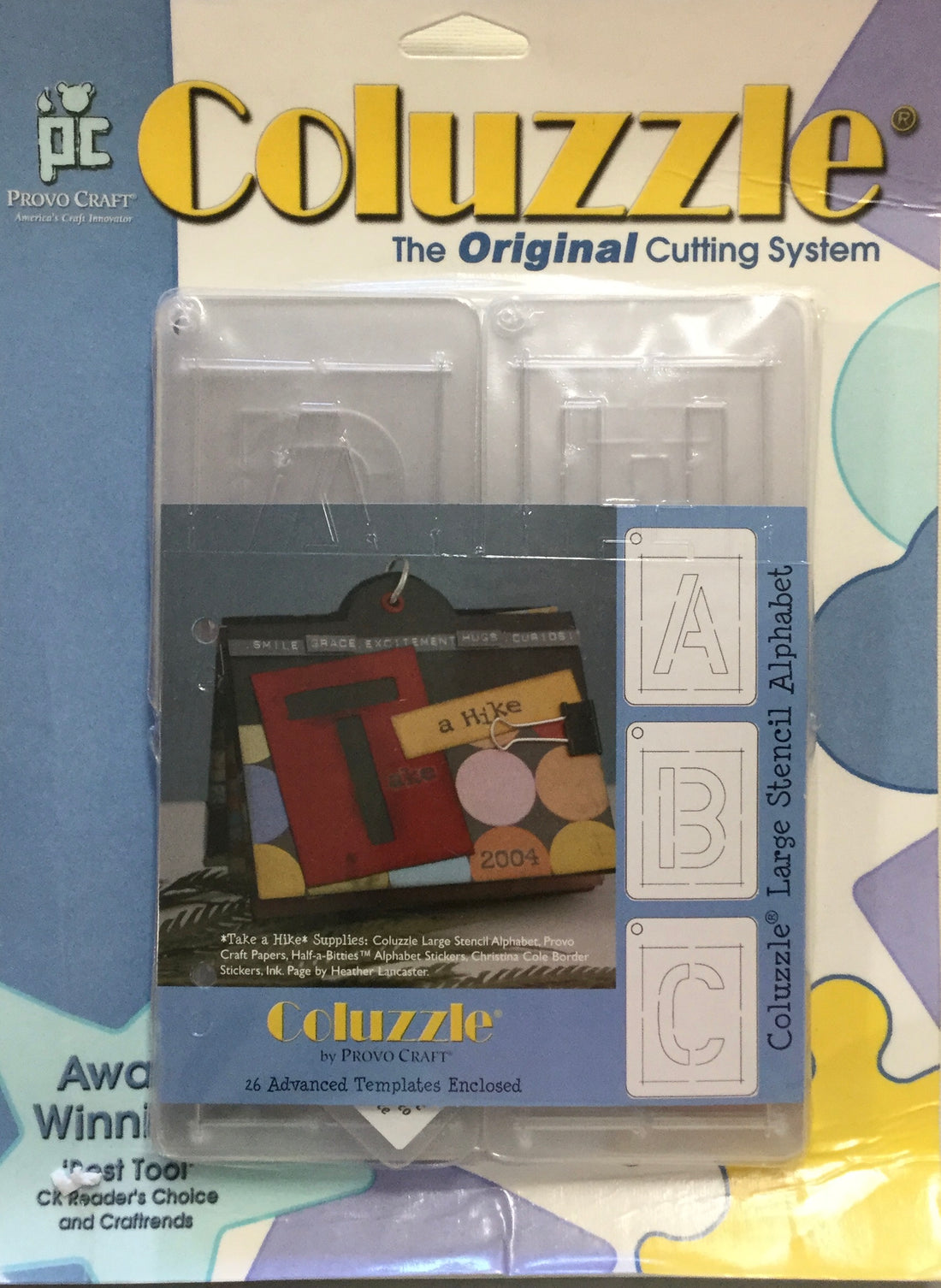 Provo Craft Coluzzle LARGE STENCIL ALPHABET Cutting Mat Scrapbooksrus