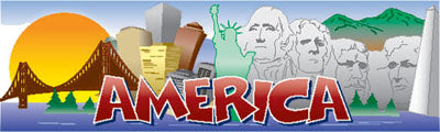 AMERICA Title Travel Colored DieCut 1pc 2”X8” USA